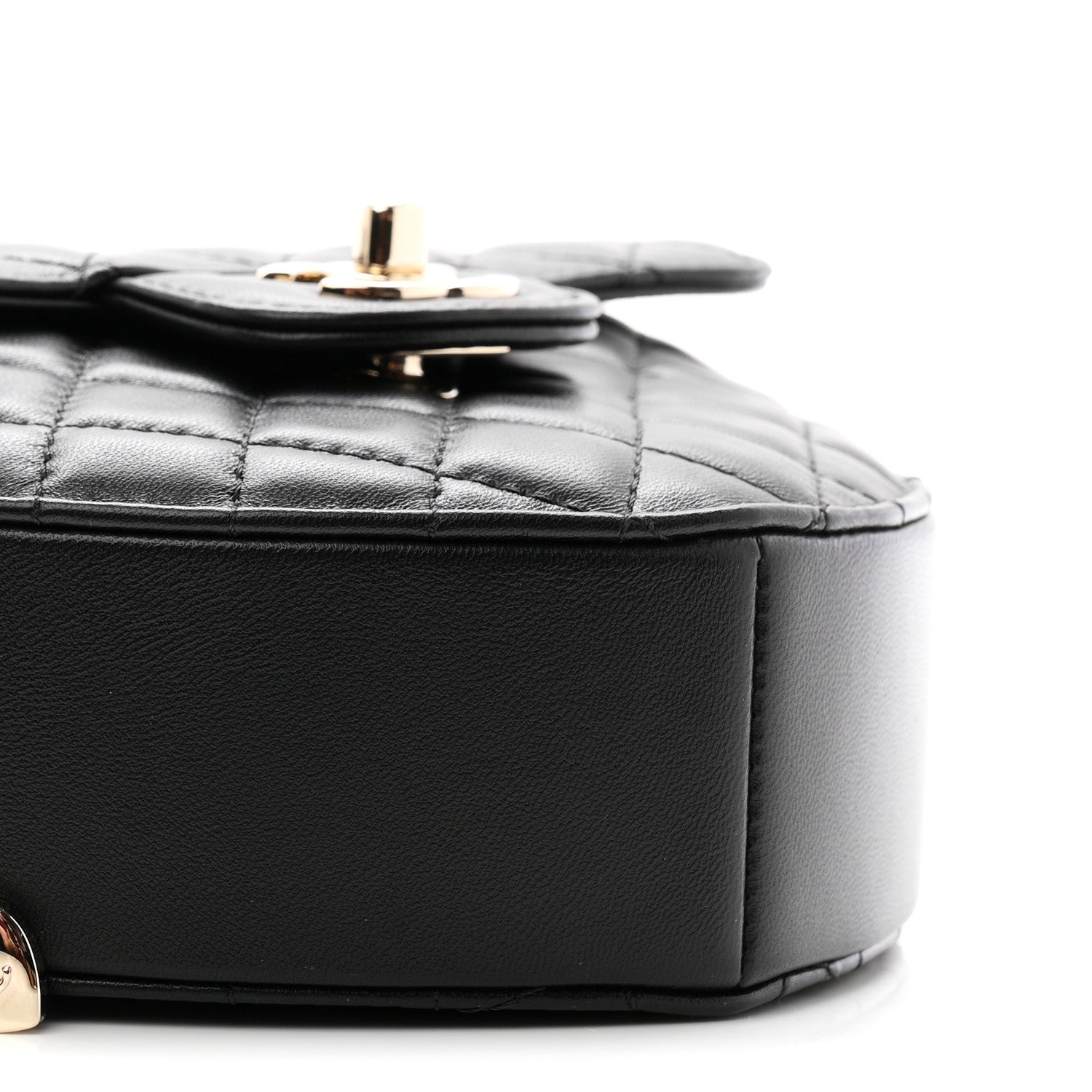 Chanel Lambskin Quilted Large CC In Love Heart Bag Black 9 of 11