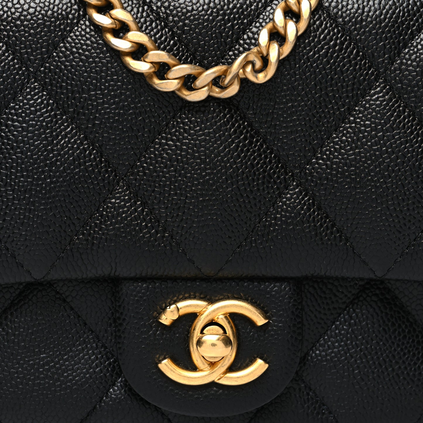 Caviar Quilted Mini Sweetheart Flap Black