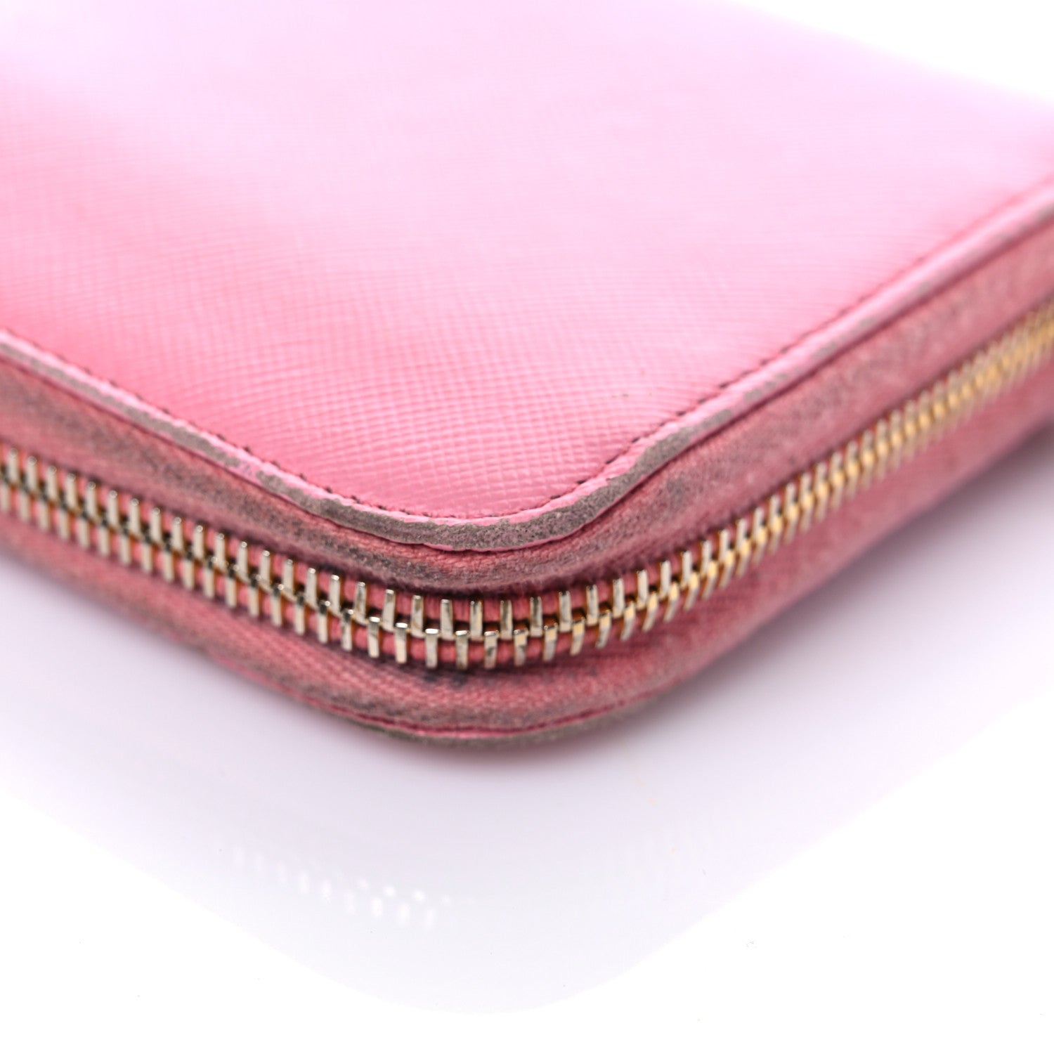 Prada Saffiano Metal Zip Around Wallet Geranio 10 of 23