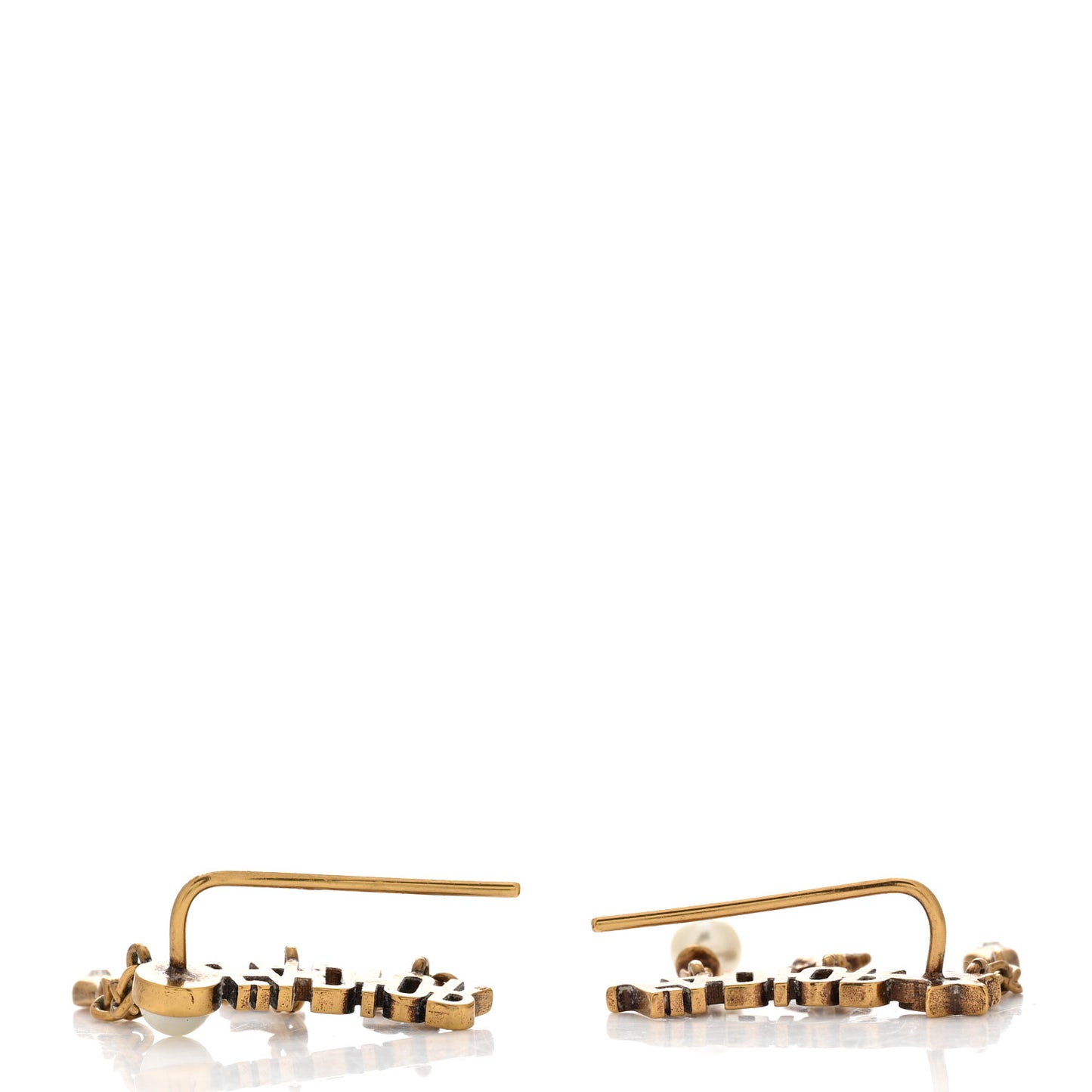 Pearl Crystal J'Adior Earrings Aged Gold