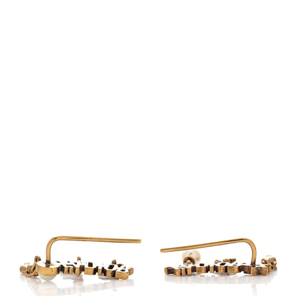 Christian Dior Pearl Crystal J'Adior Earrings Aged Gold 3 of 3