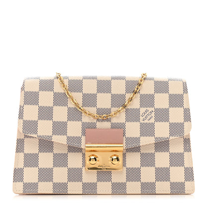 Louis Vuitton Damier Azur Croisette Chain Wallet Rose Ballerine 1 of 9