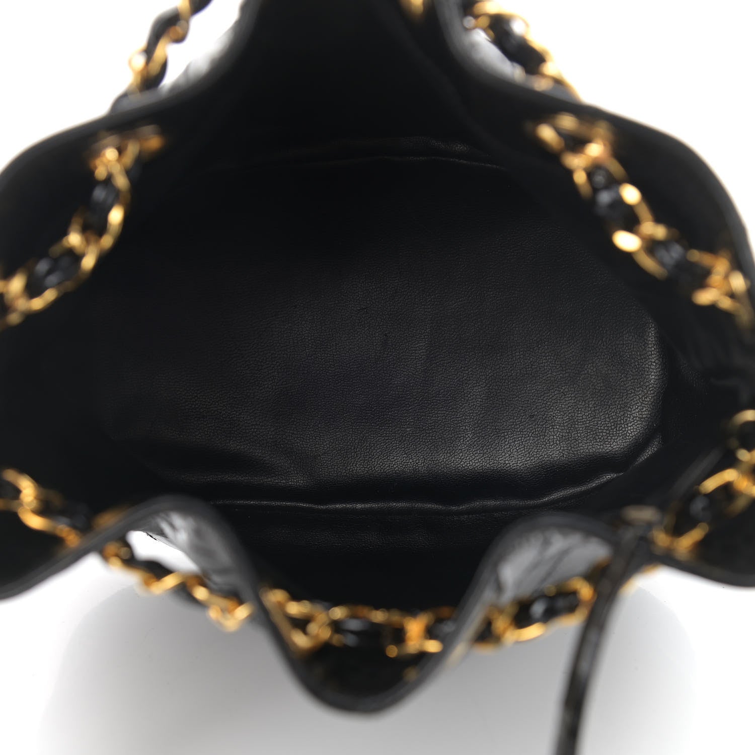 Chanel Patent Stitched Drawstring Shoulder Bag Black 6 of 14