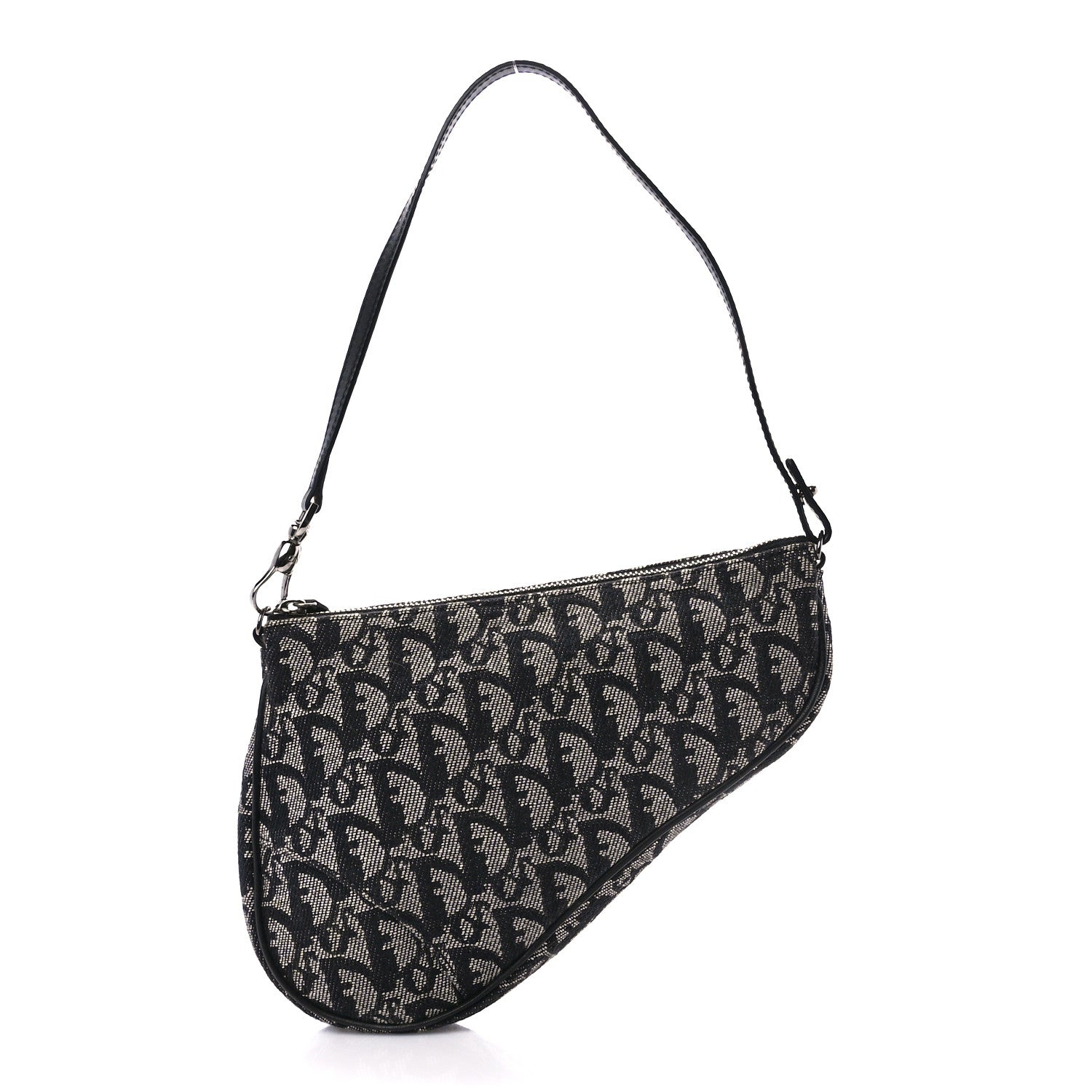 Christian Dior Monogram Mini Saddle Pochette Black 1 of 10