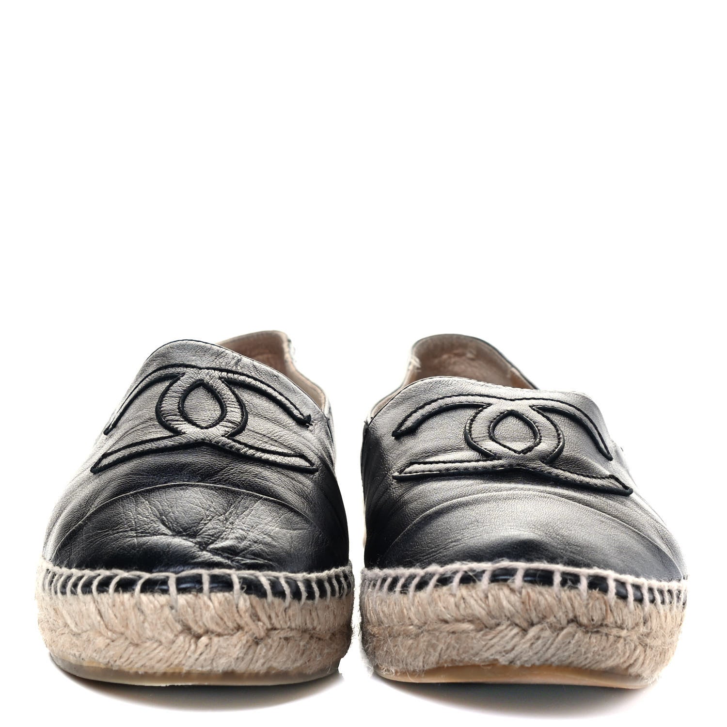 Chanel Lambskin CC Espadrilles 37 Black 2 of 8