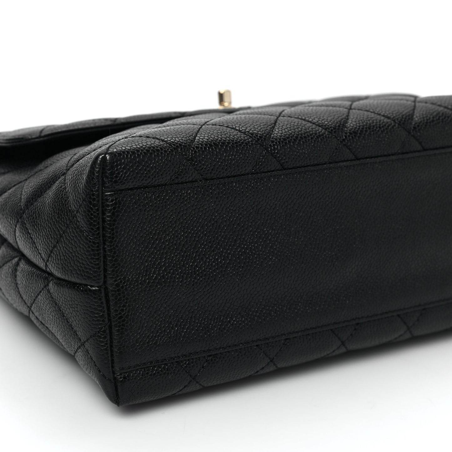 Caviar Quilted Jumbo Kelly Flap Black