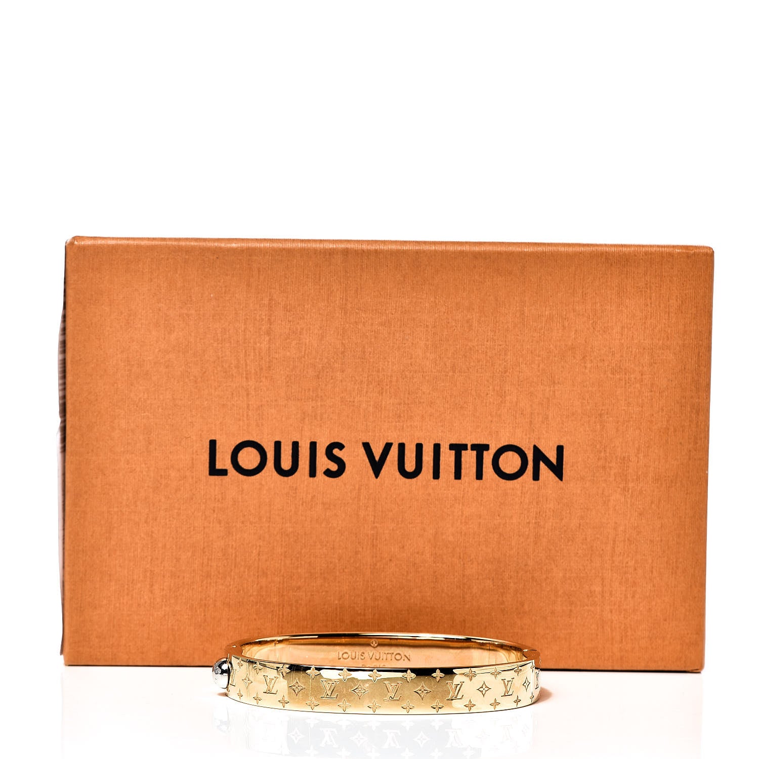 Louis Vuitton Brass Monogram Nanogram Cuff M Gold 7 of 7