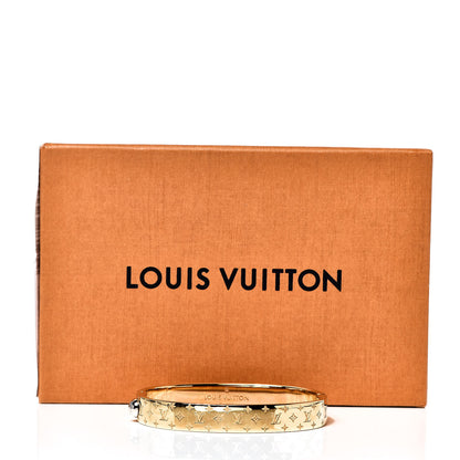 Louis Vuitton Brass Monogram Nanogram Cuff M Gold 7 of 7