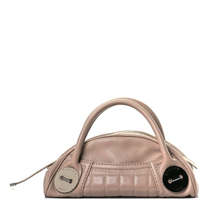 Chanel Caviar Square Stitched Bowler Tote Dark Beige 1 of 8