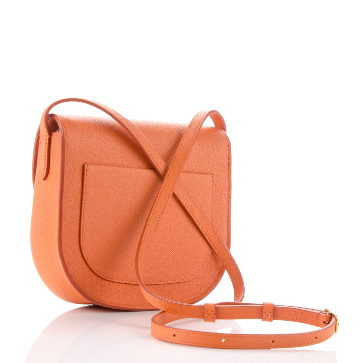 Celine Grained Calfskin Small Trotteur Light Orange 3 of 6