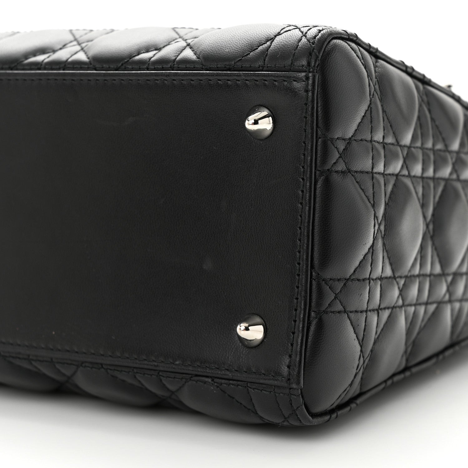 Christian Dior Lambskin Cannage Medium Lady Dior Black 10 of 11