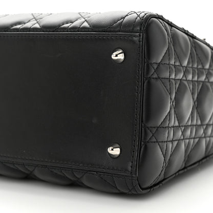 Christian Dior Lambskin Cannage Medium Lady Dior Black 10 of 11