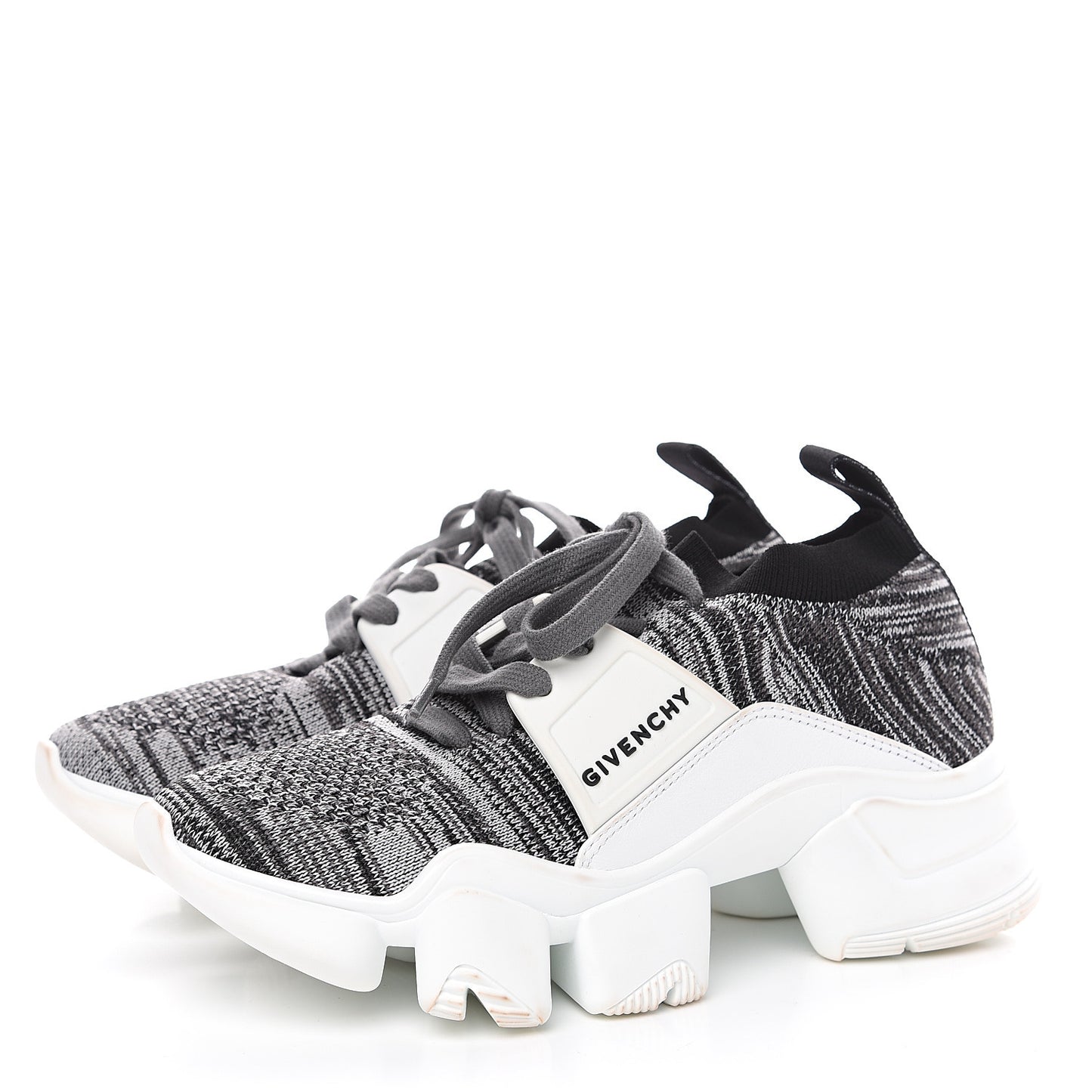 Calfskin Neoprene Jaw Low Sneakers 36 Grey