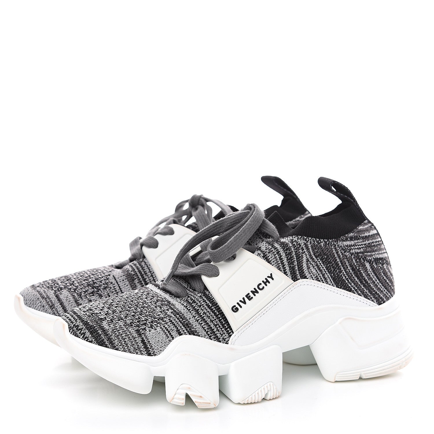 Givenchy Calfskin Neoprene Jaw Low Sneakers 36 Grey 3 of 9