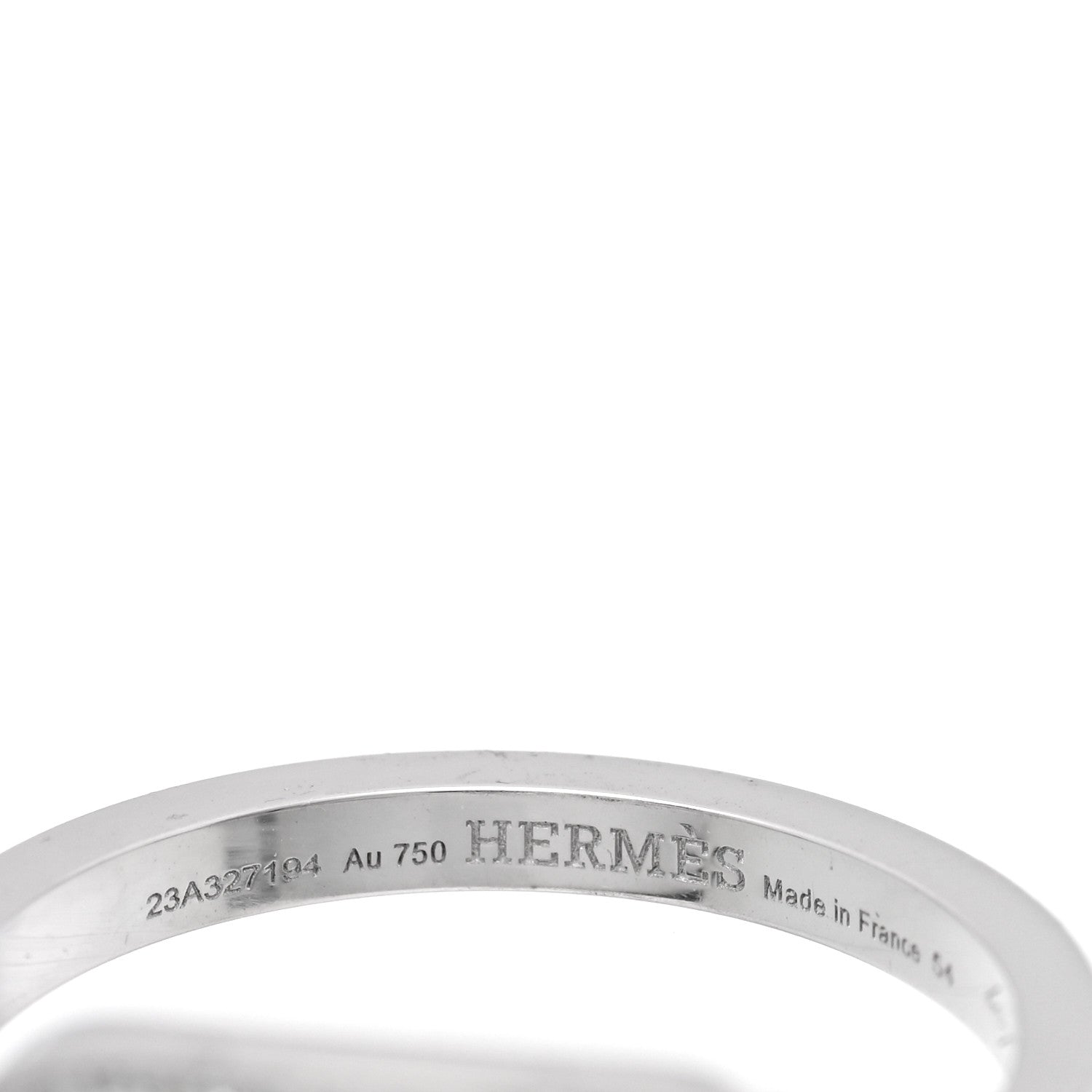 Hermes 18K White Gold Diamond MM Chaine d'Ancre Contour Ring 54 7 4 of 5