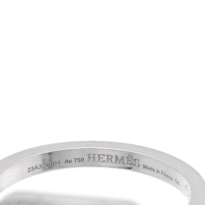 Hermes 18K White Gold Diamond MM Chaine d'Ancre Contour Ring 54 7 4 of 5
