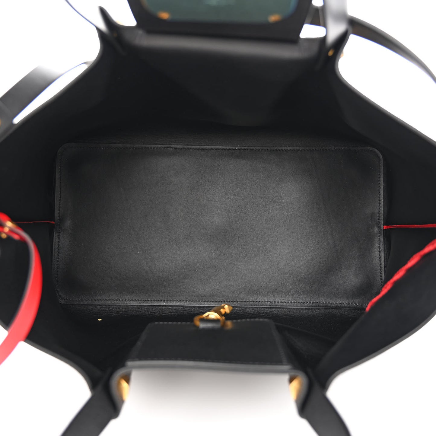 Grainy Calfskin Medium VLogo Escape Shopper Black