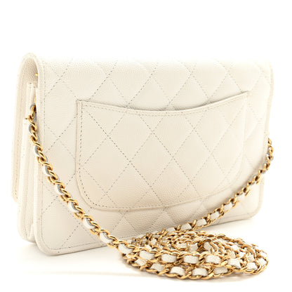 Chanel Caviar Quilted Enamel Coco Casino Wallet On Chain WOC White 3 of 11