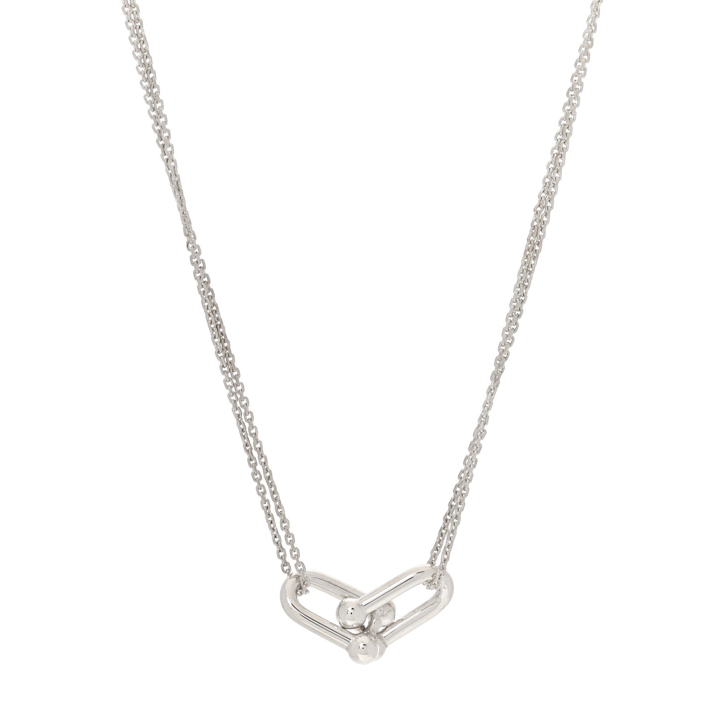 Sterling Silver Double HardWear Link Pendant Necklace