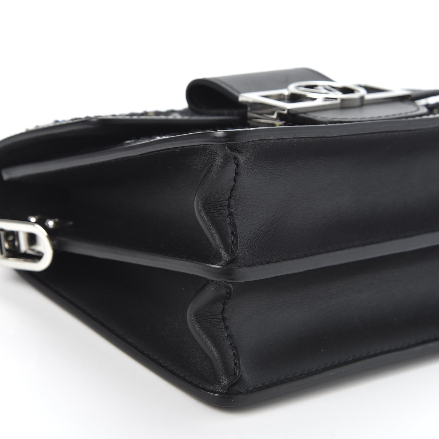 Tweed Calfskin Dauphine Mini Black Multicolor
