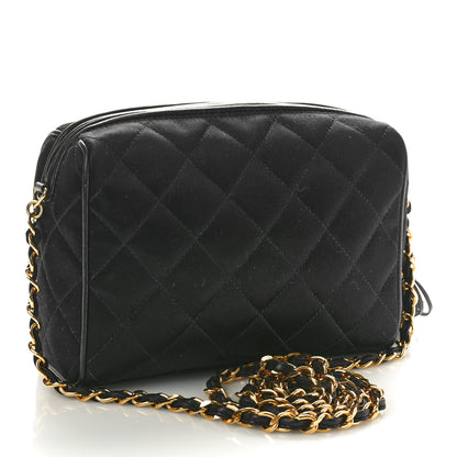 Chanel Satin Quilted Tassel Camera Case Black 3 of 10