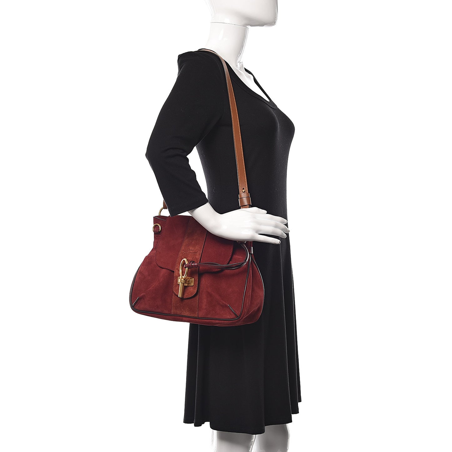 Suede Small Lexa Shoulder Bag Sienna Red