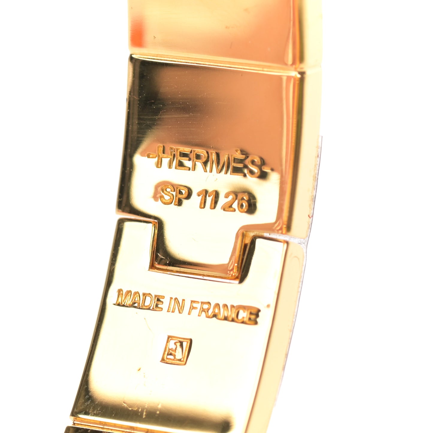 Enamel Charniere Uni Narrow Hinged Bracelet S White