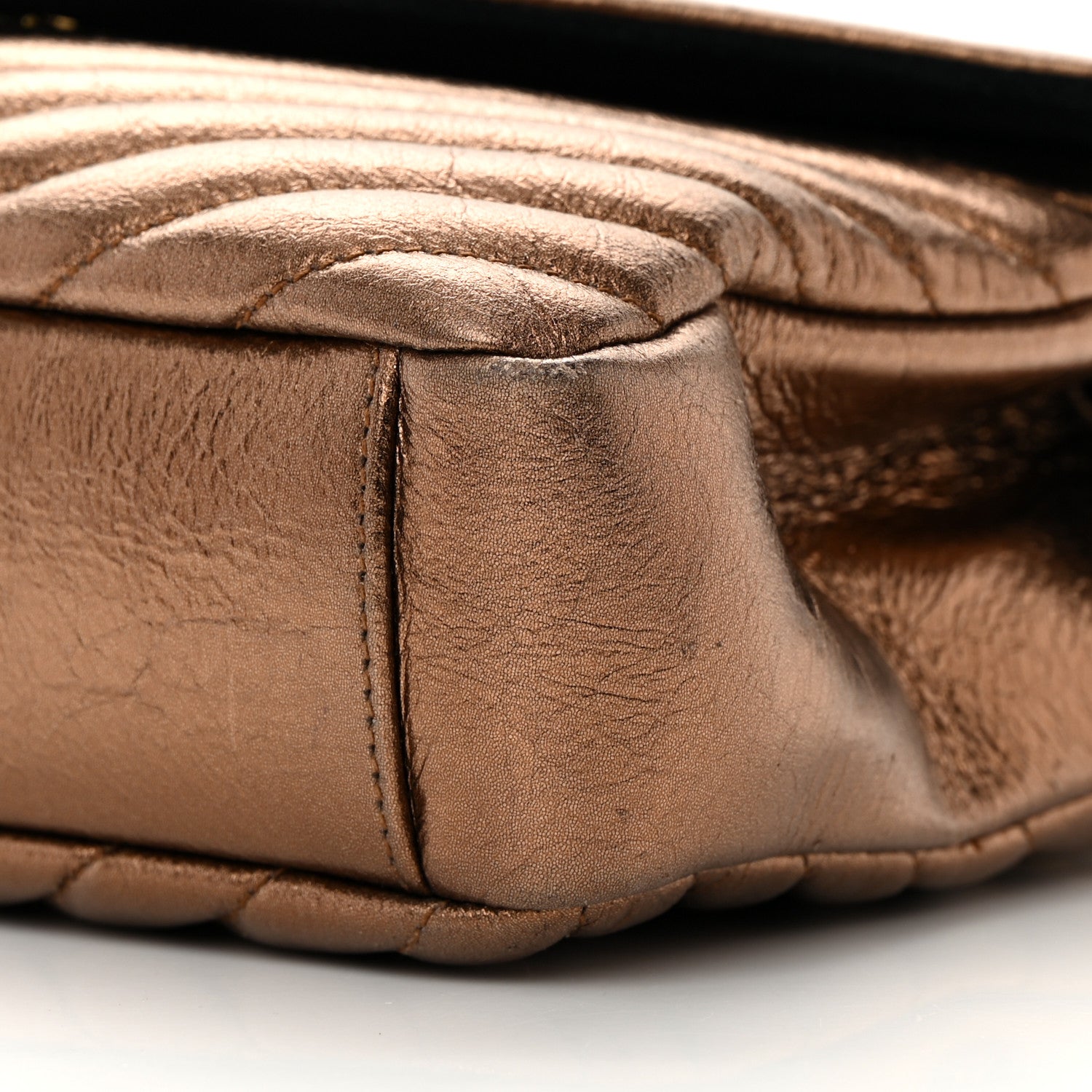 Saint Laurent Metallic Cracked Calfskin Matelasse Monogram Medium College Bag Copper 10 of 18