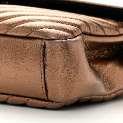 Saint Laurent Metallic Cracked Calfskin Matelasse Monogram Medium College Bag Copper 10 of 18