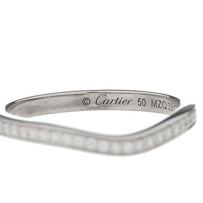 Cartier Platinum Diamond Ballerine Wedding Band Ring 50 5.25 4 of 5