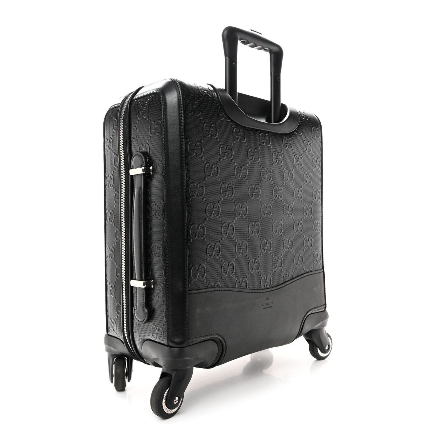Monogram Jumbo GG Textured Dollar Calfskin Small Carry On Trolley Black