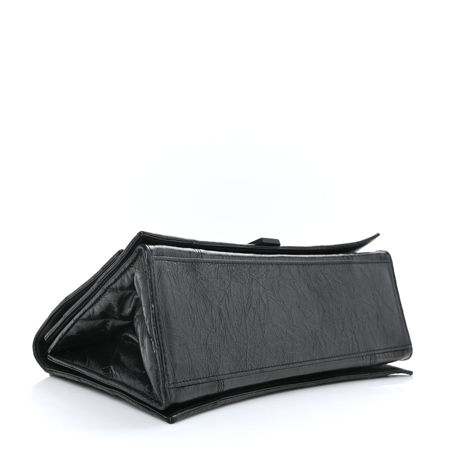 Balenciaga Crushed Calfskin Quilted Matte Black Hardware Medium Crush Chain Bag Black 4 of 9