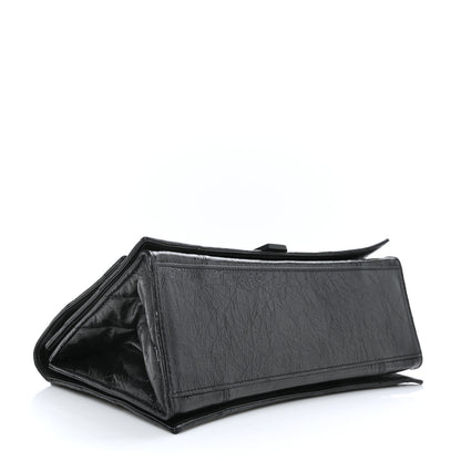 Balenciaga Crushed Calfskin Quilted Matte Black Hardware Medium Crush Chain Bag Black 4 of 9