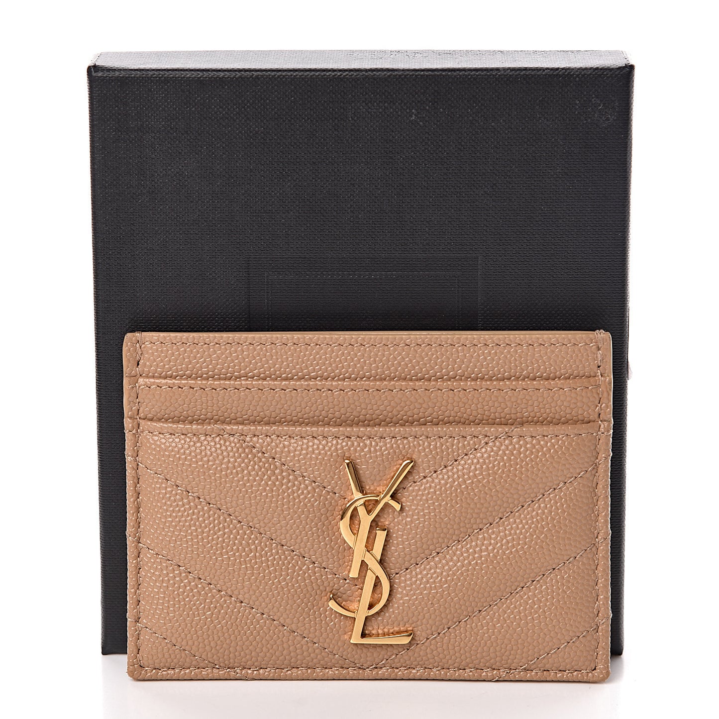 Grain De Poudre Matelasse Chevron Monogram Credit Card Case Cork