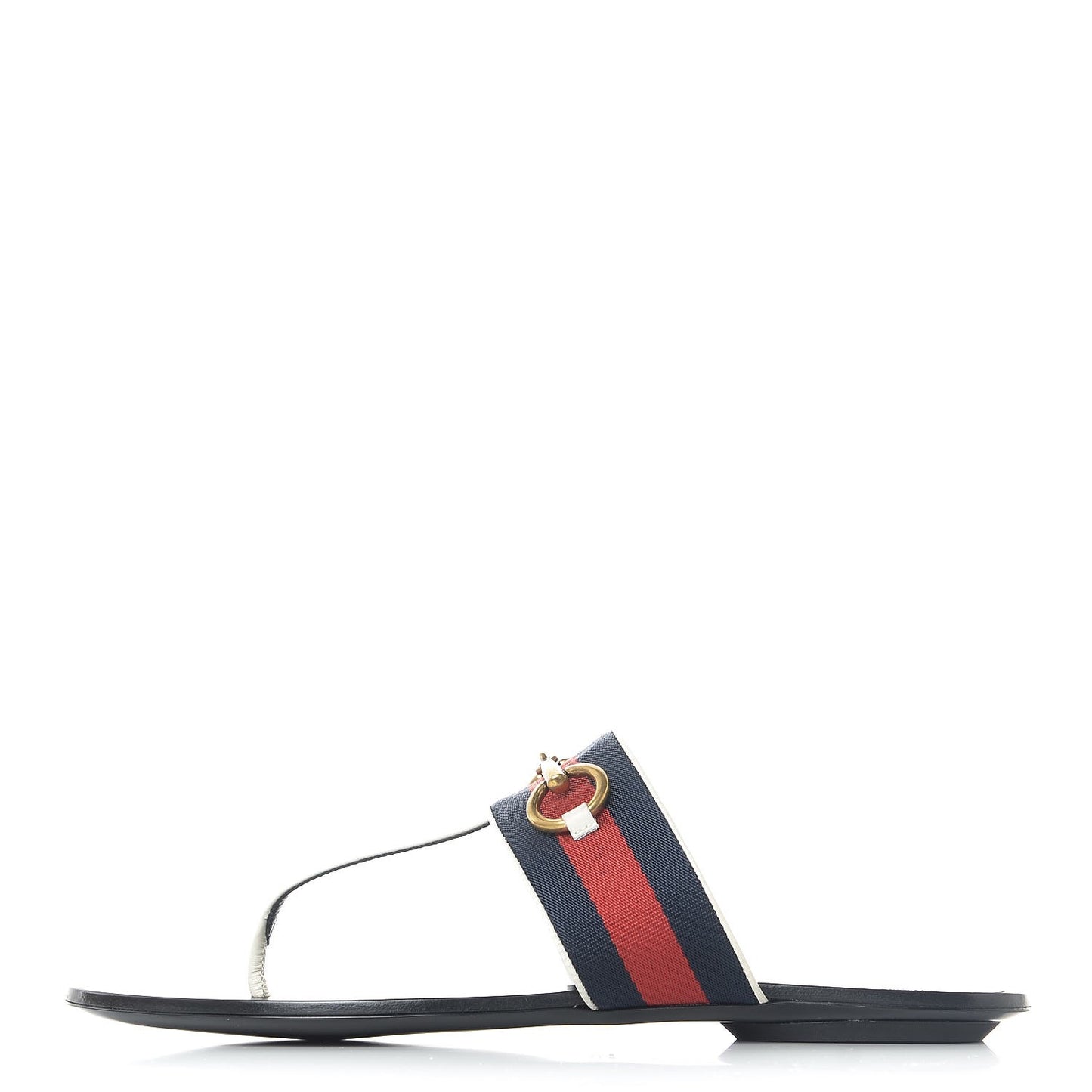 Nylon Calfskin Web Womens Horsebit Thong Sandals 38 Blue Red Black