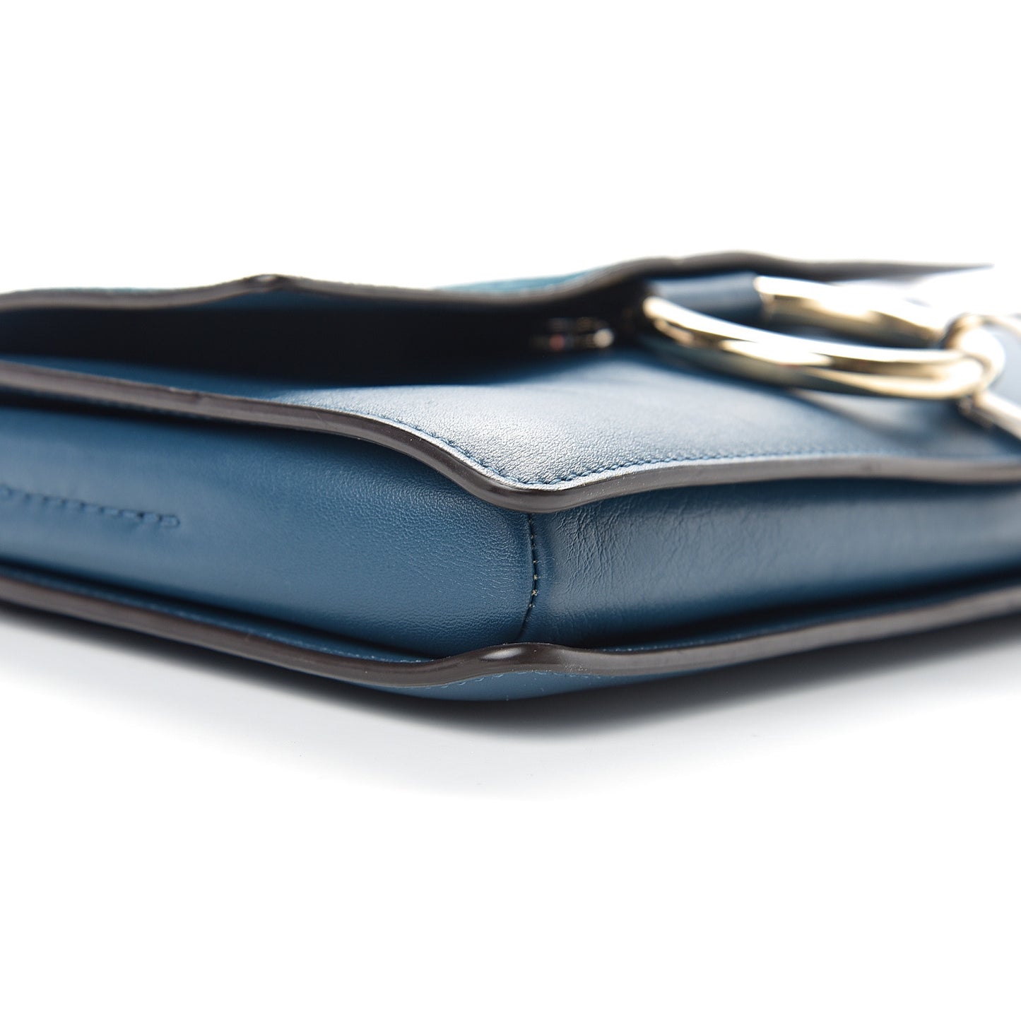 Suede Calfskin Small Faye Shoulder Bag Majolica Blue