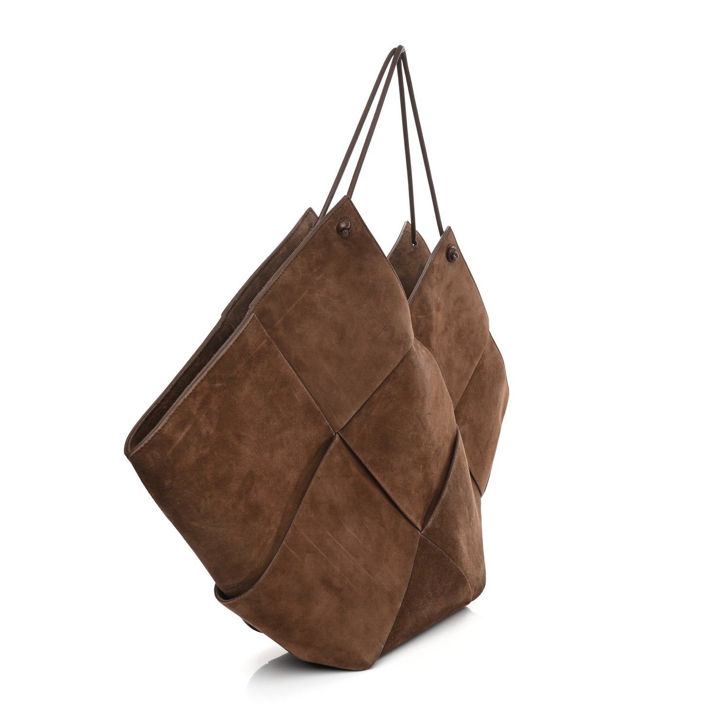 Suede Maxi Intrecciato Tote Brownie
