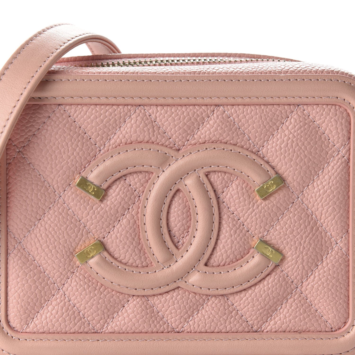 Chanel Caviar Quilted Filigree Vanity Clutch With Chain Pink 10 of 11
