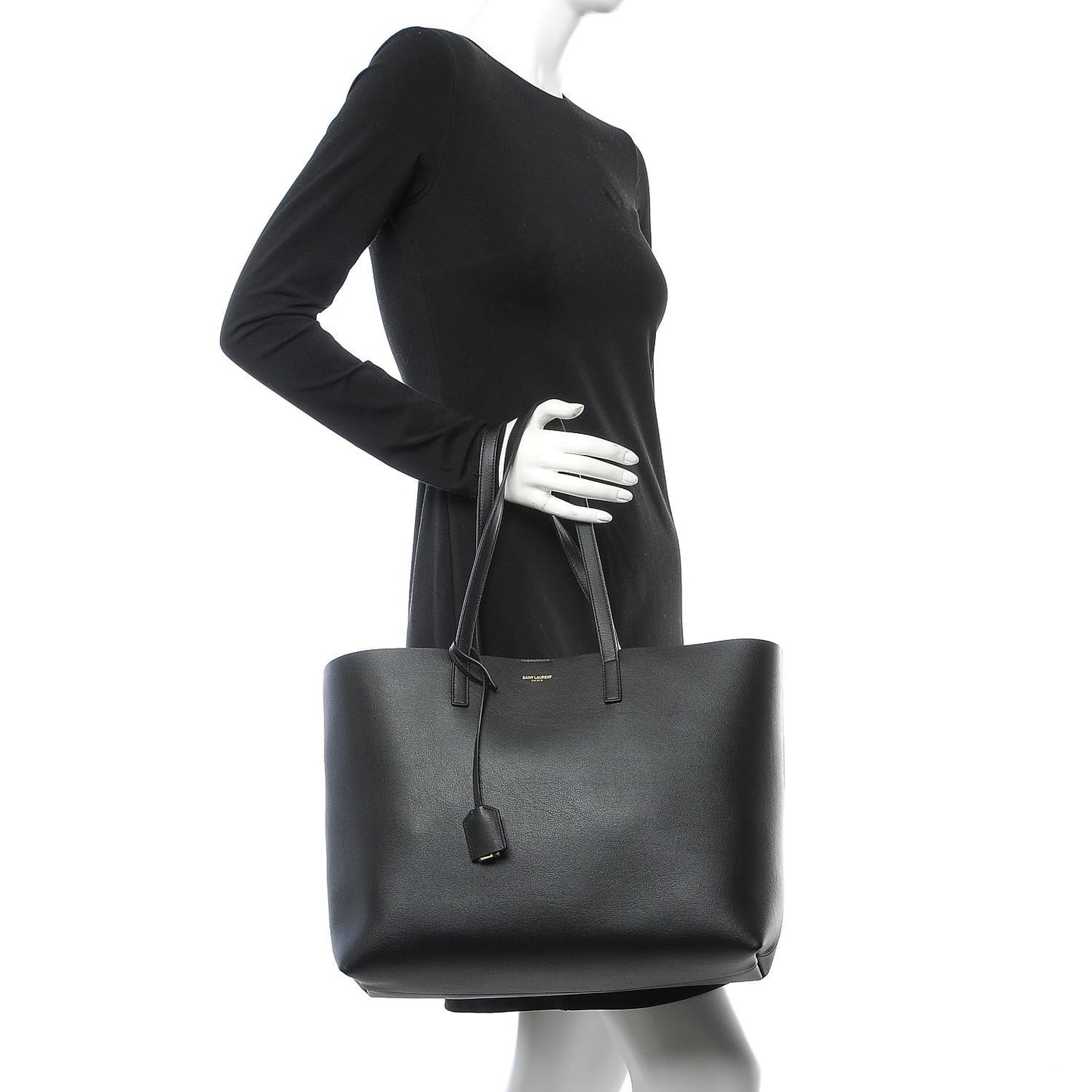 Calfskin Large Shopping Tote Black