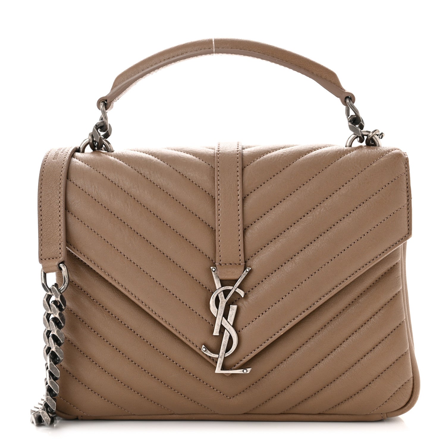 Saint Laurent Sheepskin Matelasse Chevron Monogram Medium College Bag Fard 1 of 13