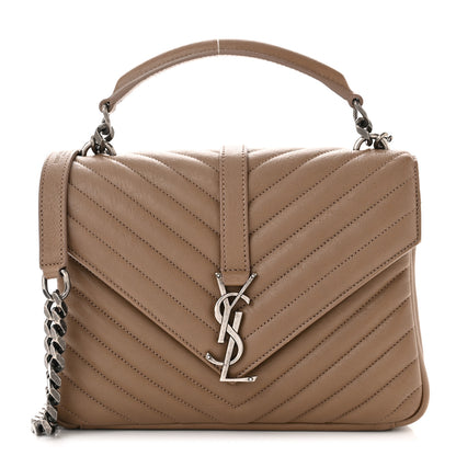 Saint Laurent Sheepskin Matelasse Chevron Monogram Medium College Bag Fard 1 of 13