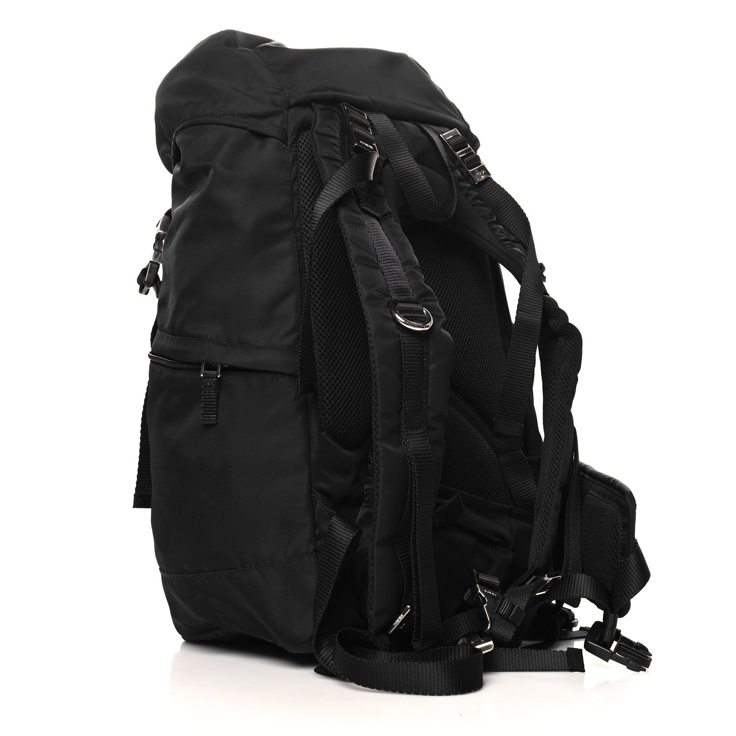 Prada Tessuto Nylon Montagna Double Buckle Backpack Black 3 of 9