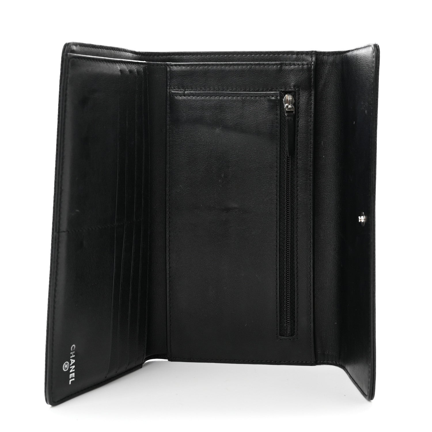 Chanel Caviar Timeless CC Large Gusset Flap Wallet Black 5 of 11