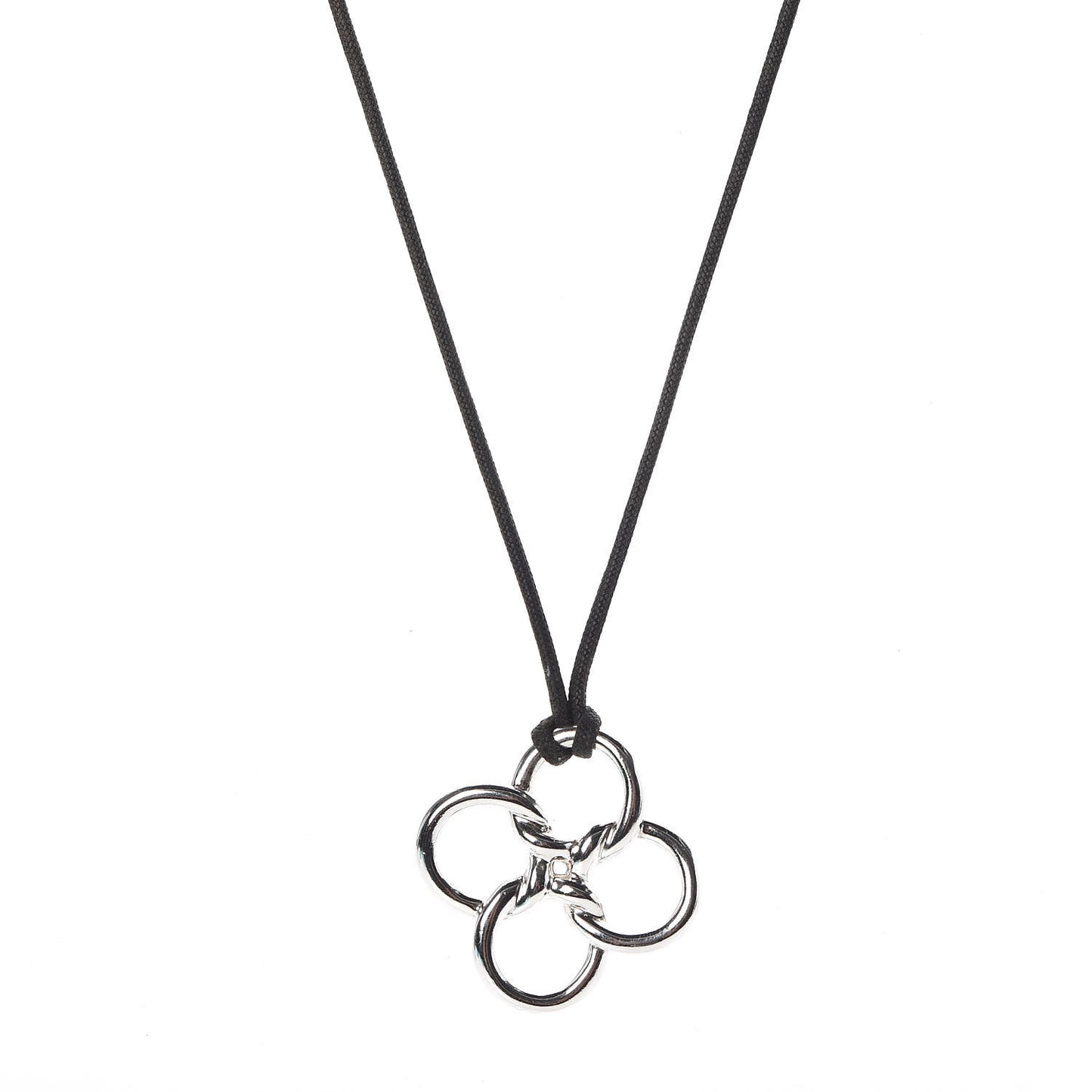 Sterling Silver Quatrefoil Cord Necklace