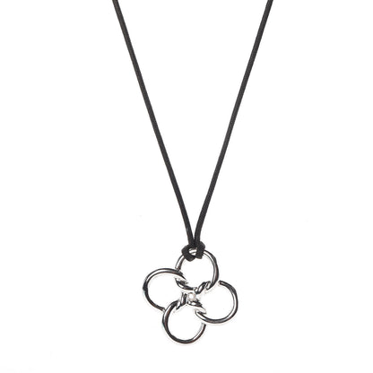 Tiffany Sterling Silver Quatrefoil Cord Necklace 1 of 6