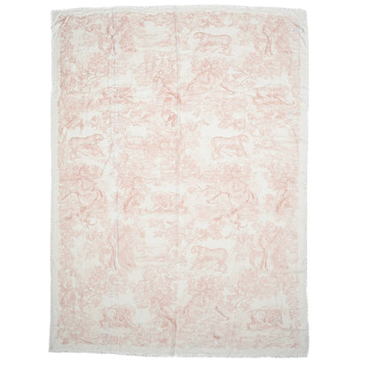 Christian Dior Wool Cashmere Silk Dioriviera Toile De Jouy Stole Pink 1 of 3