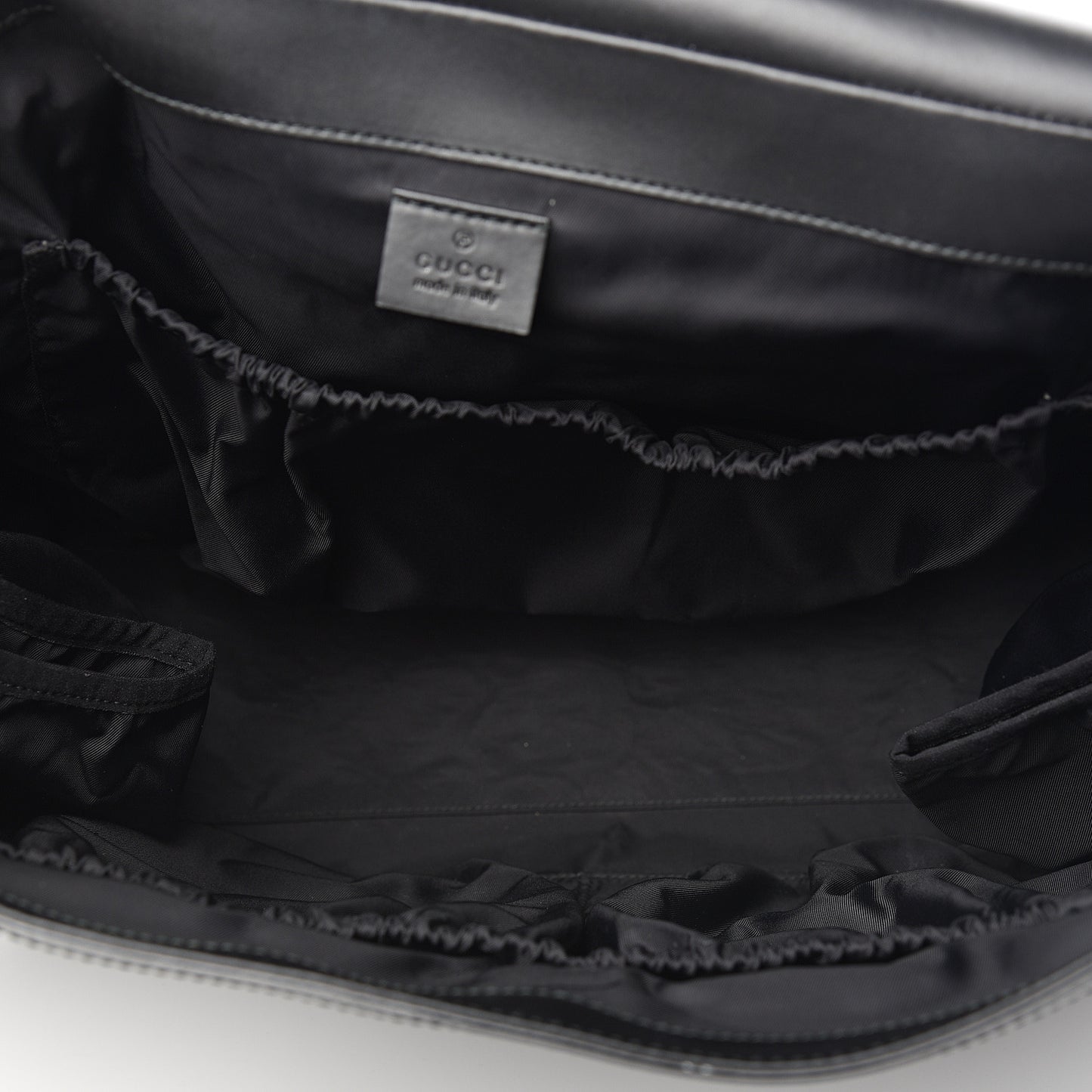 GG Supreme Monogram Web Messenger Diaper Bag Black Grey
