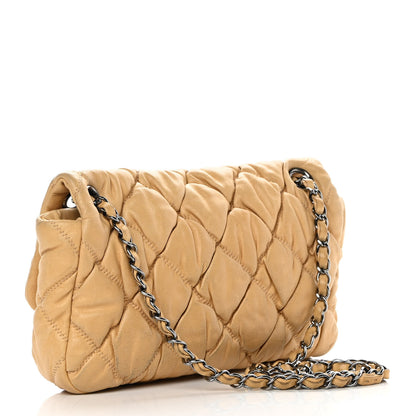 Chanel Calfskin Quilted Medium Bubble Quilt Flap Bag Beige 3 of 18