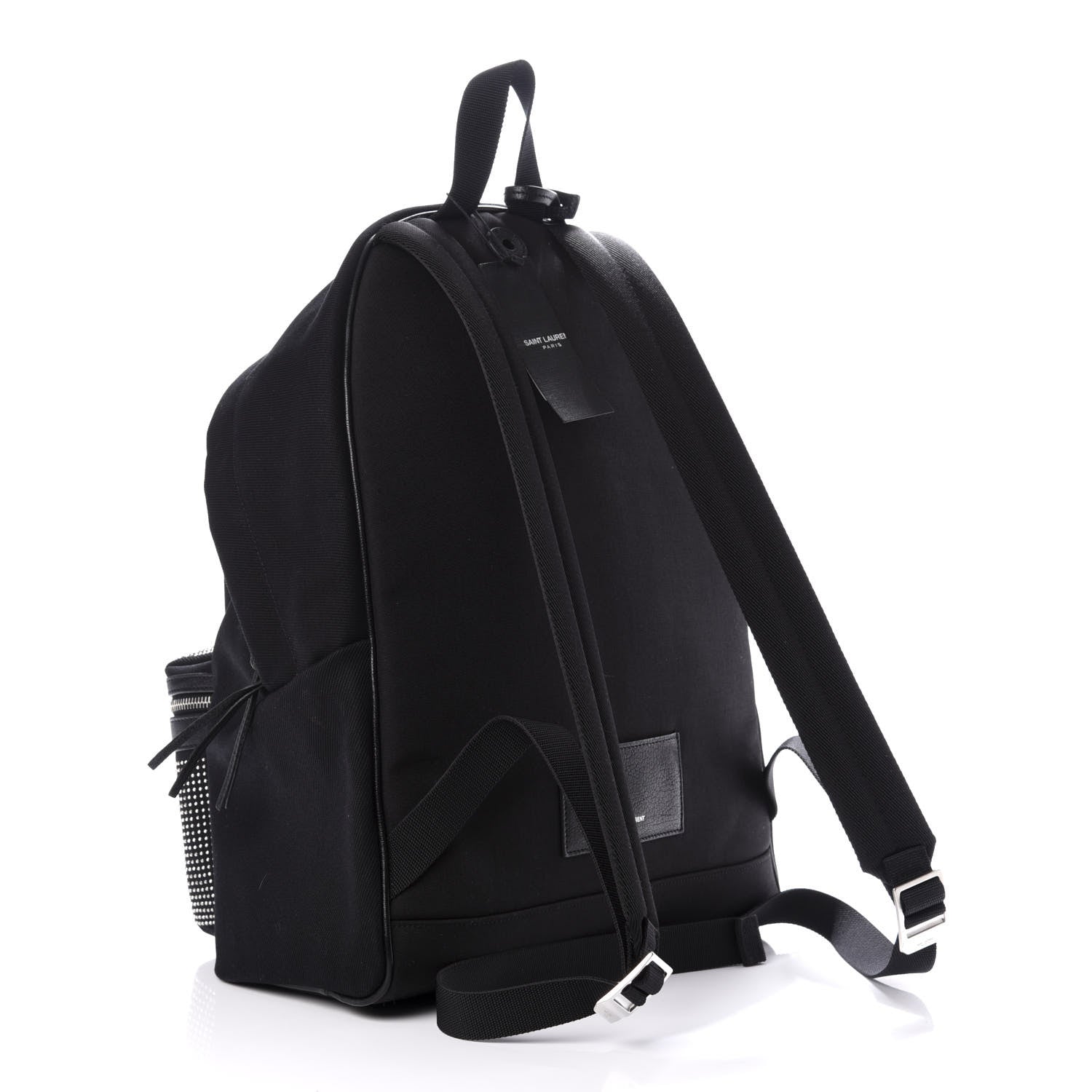 Saint Laurent Canvas City Studded Backpack Black 2 of 9