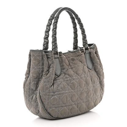 Christian Dior Nylon Cannage Tote Gray 3 of 13